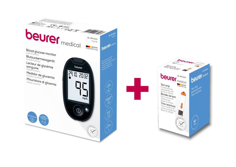 Beurer Glucometru GL44 Lean + o cutie de 50 teste