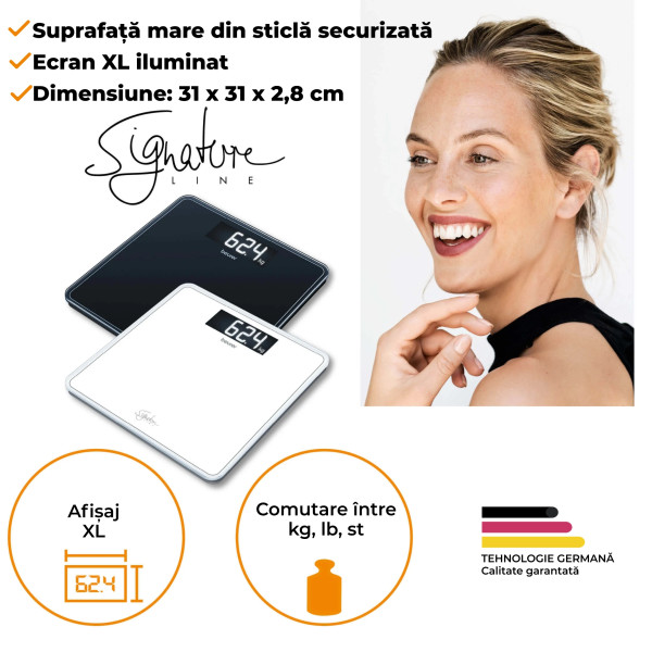 Beurer GS 400 Cantar de sticla Beurer Signature Line alb