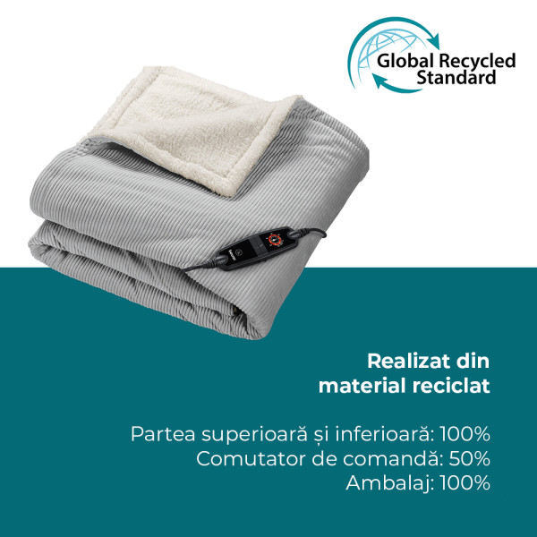 Beurer HD 81 Pătură electrică gri deschis Green Planet