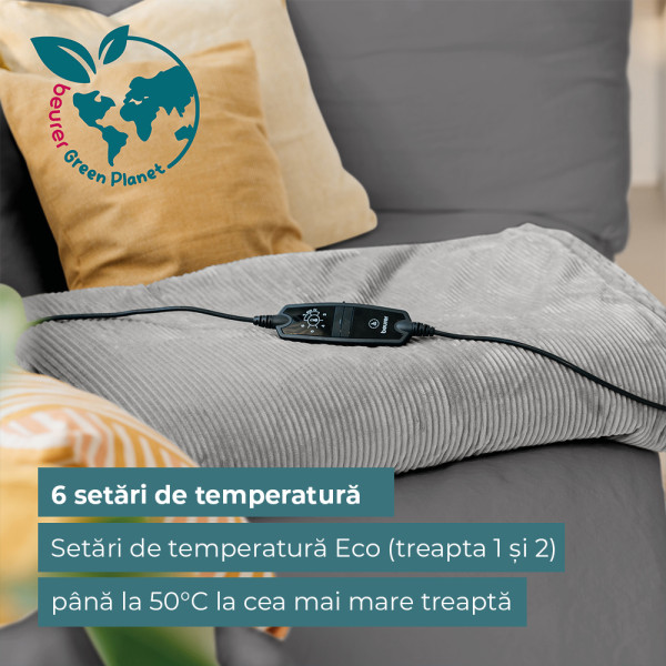 Beurer HD 81 Pătură electrică gri deschis Green Planet