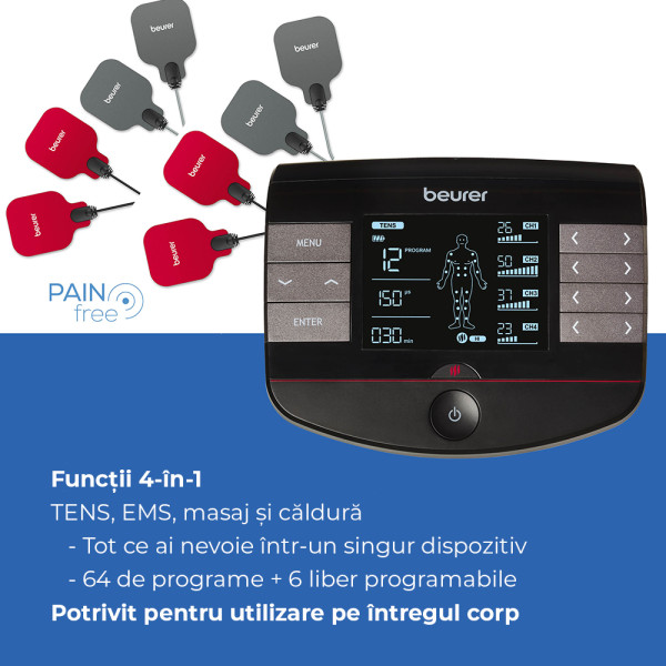Beurer EM 89 Heat Dispozitiv digital TENS/EMS cu funcție de încălzire