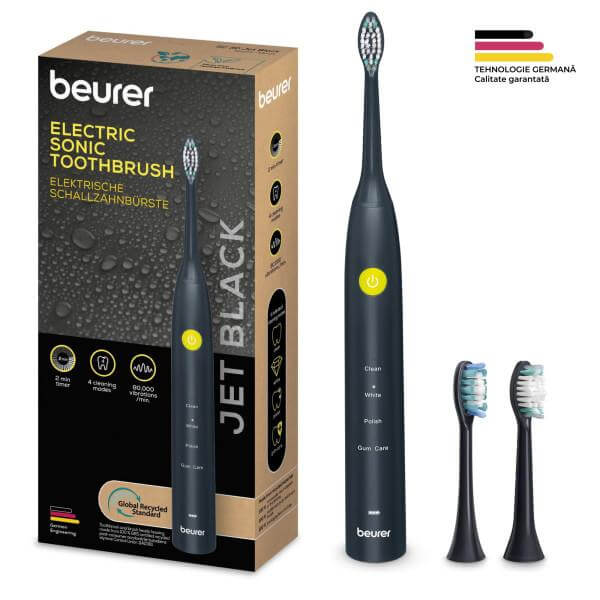 Beurer SC 30 Periuta de dinti electrica sonica Jet Black Green Planet