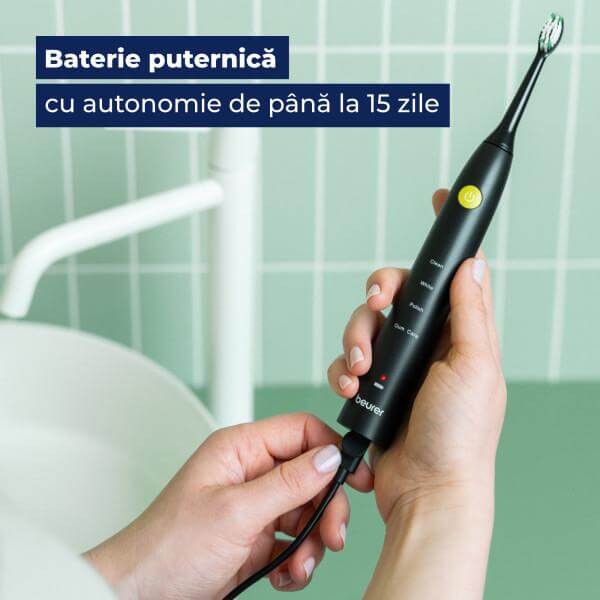 Beurer SC 30 Periuta de dinti electrica sonica Jet Black Green Planet