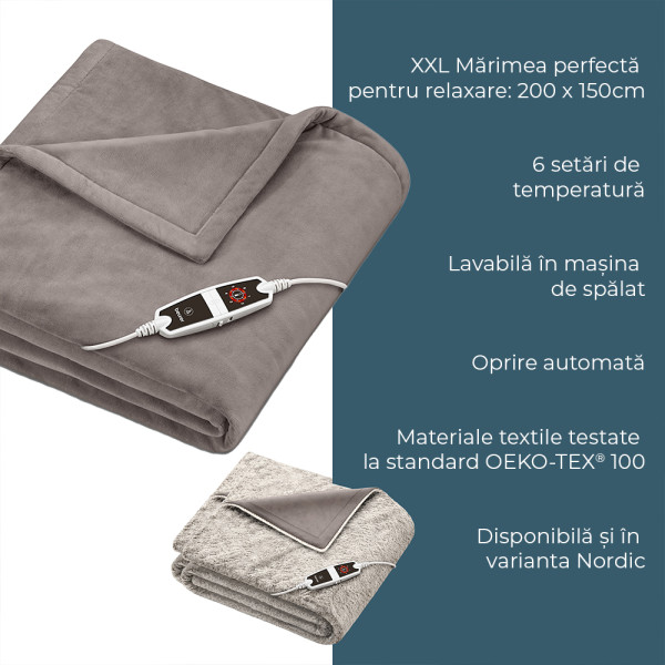 Beurer HD 150 XXL Patura electrica Taupe