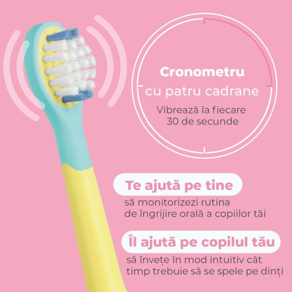 Periuta de dinti electrica sonica pentru copii, SC 11 Seastar Pink