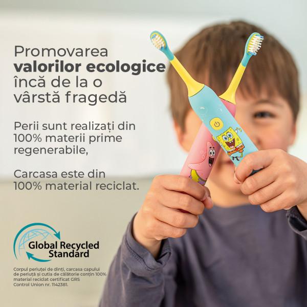 Periuta de dinti electrica sonica pentru copii, SC 11 Seastar Pink