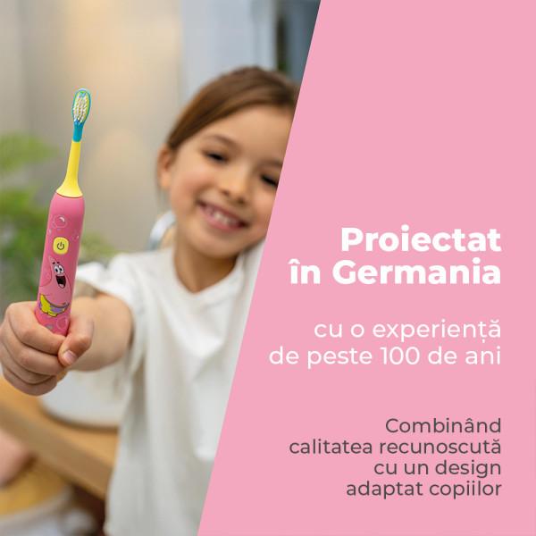 Periuta de dinti electrica sonica pentru copii, SC 11 Seastar Pink