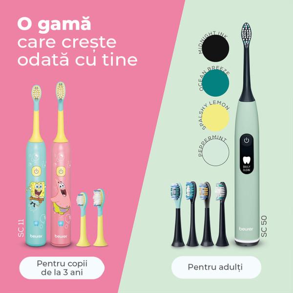 Periuta de dinti electrica sonica pentru copii, SC 11 Seastar Pink