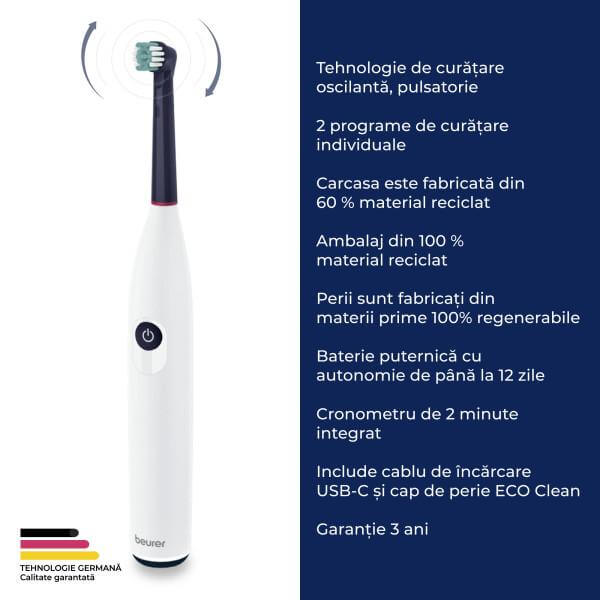 Beurer TB 15 Periuta de dinti electrica rotativa Green Planet