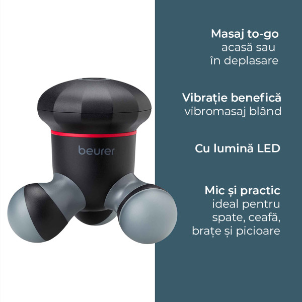 Perie de par cu ioni + Mini aparat de masaj (HT10+MG18)