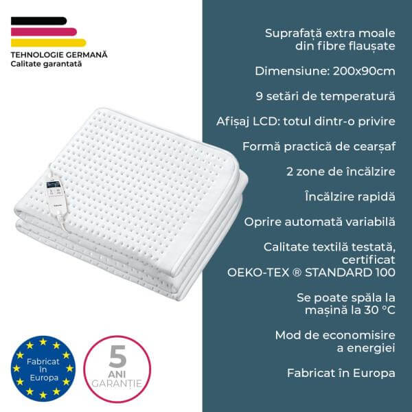 Beurer UB 101 Saltea electrică tip cearșaf Beurer UB 101 Saltea electrică tip cearșaf