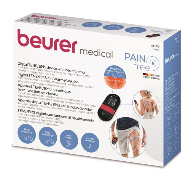 Beurer EM 59 Dispozitiv digital TENS/EMS cu funcție de încălzire
